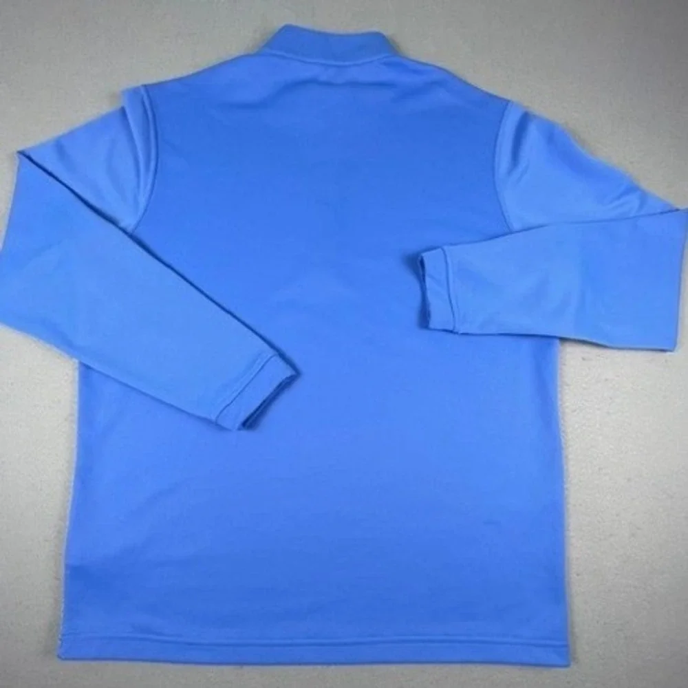 Adidas Pullover Mens L Blue Quarter Zip Heathered Performance Golf Activewear